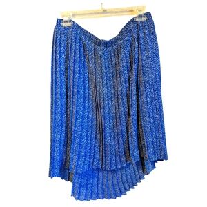 Michael Kors Blue and White Pleated Skirt High Low Sz. S